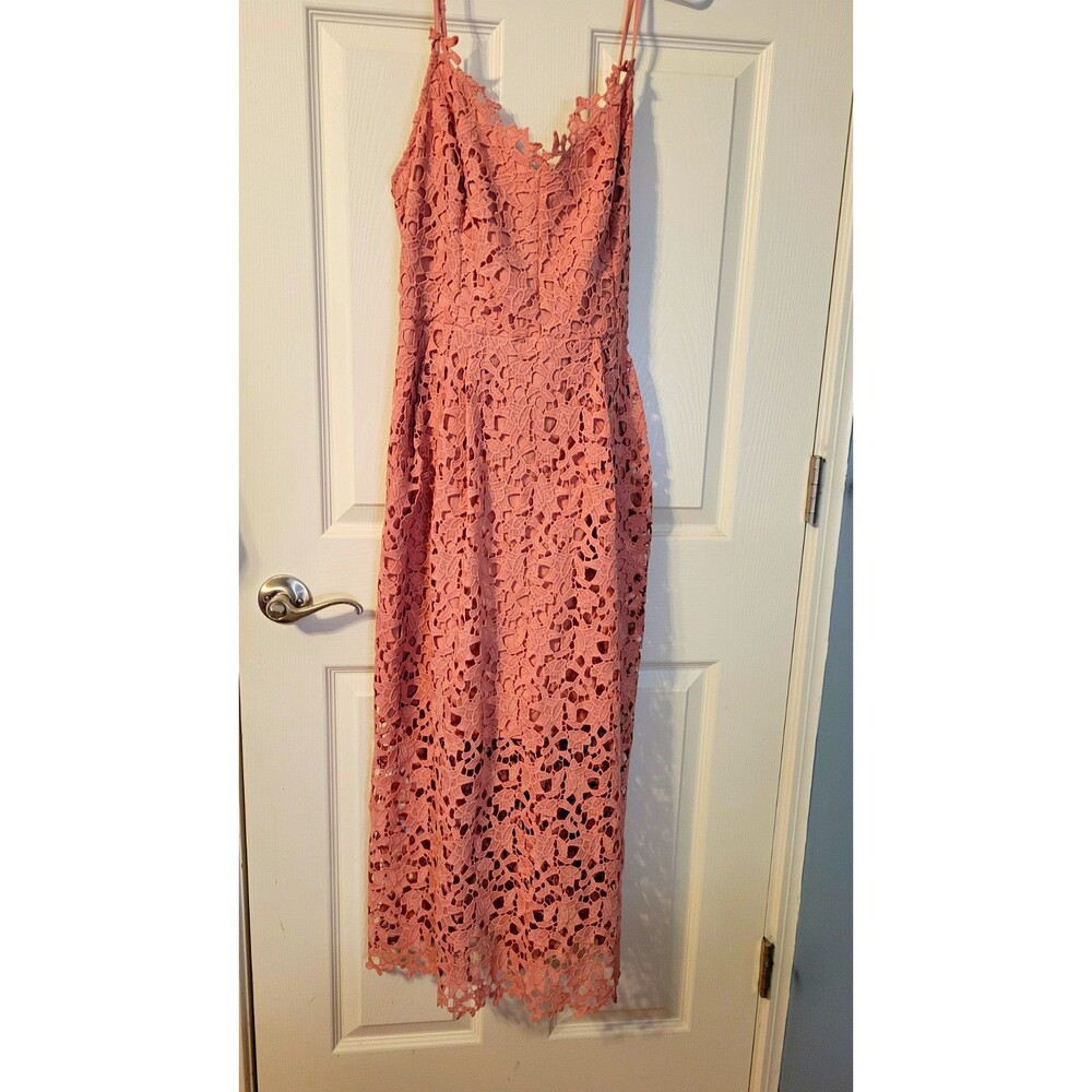 ASTR The Label Pink Lace V-Neck Midi Dress 2XL Lined Adjustable Spaghetti Strap